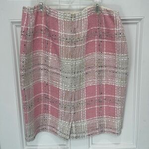 Pink check wool  skirt